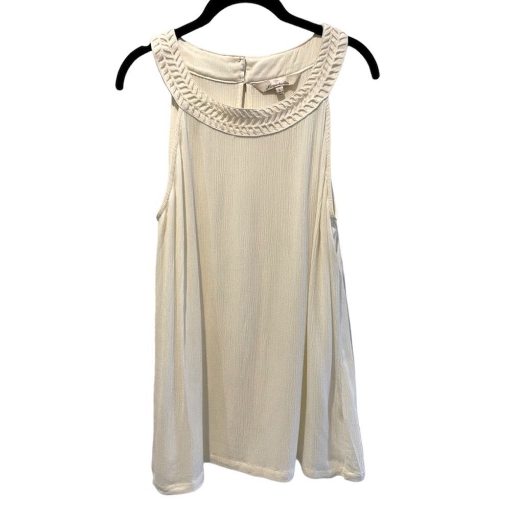 Margaritaville Sleeveless Scoop Neck Tank Top Blouse Cream Women’s Size Large